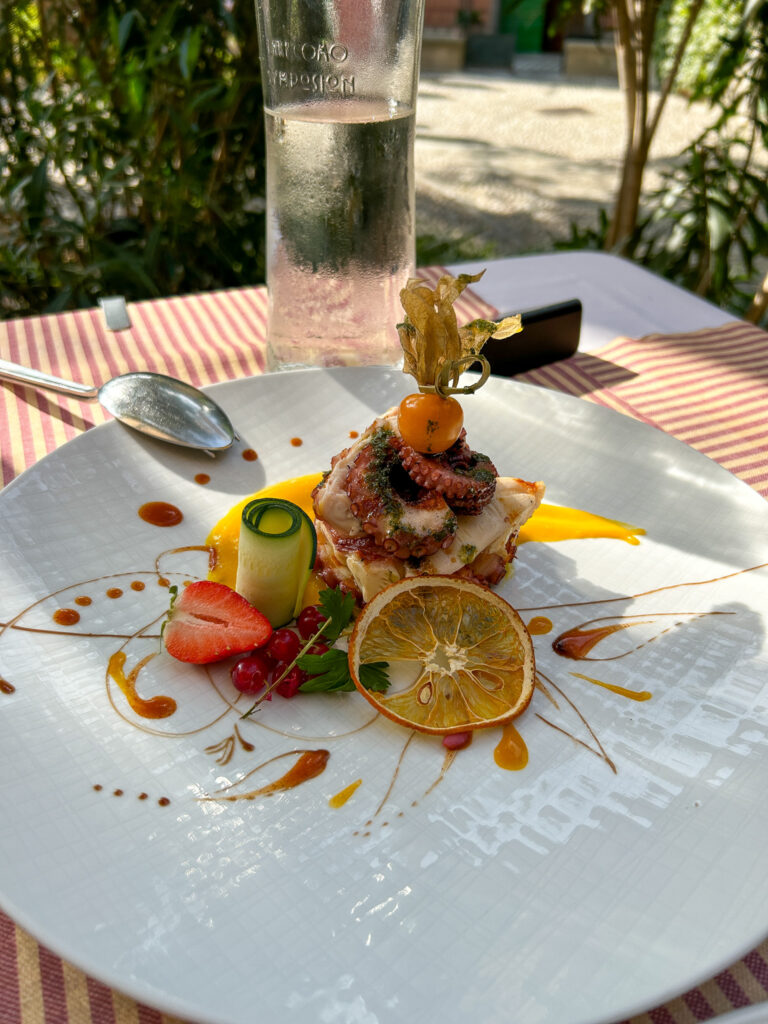 Grilled octopus at El Prato in Varenna, Italy on Lake Como.
