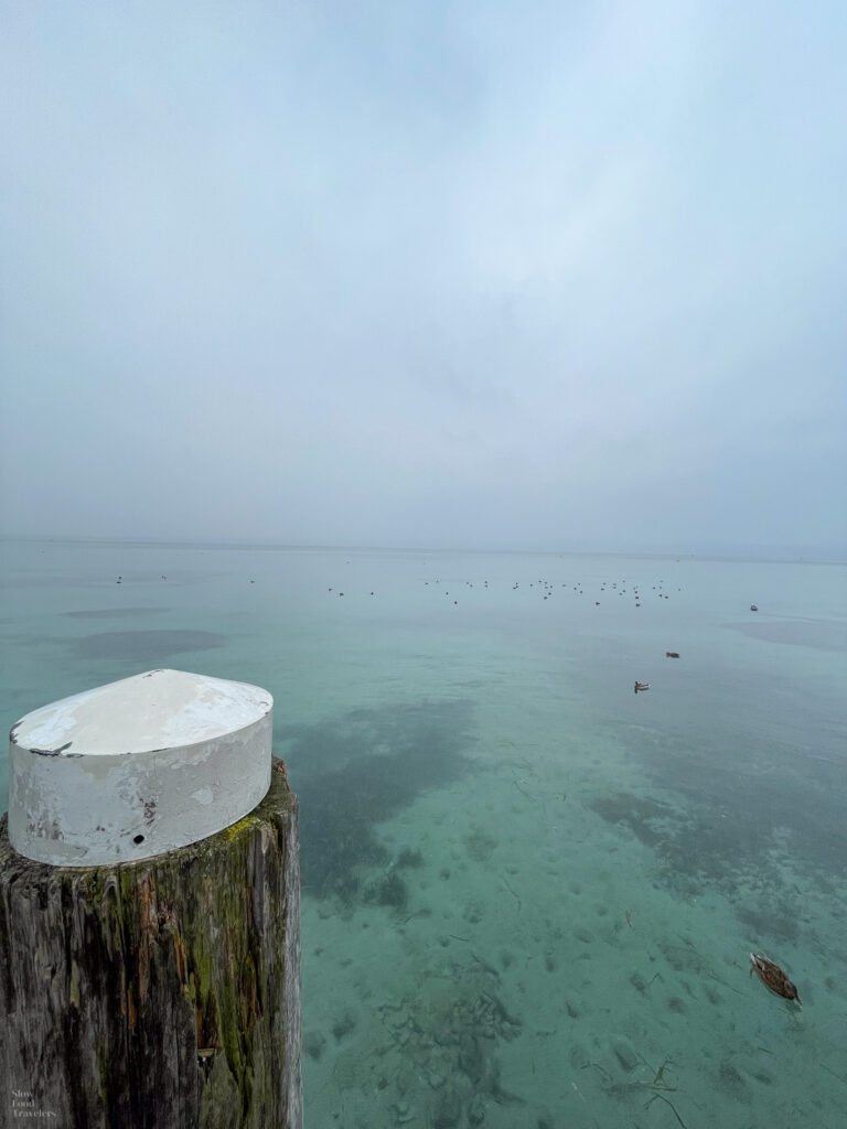 Lago di Garda waters in Sirmione, Italy. Lake Garda waters.