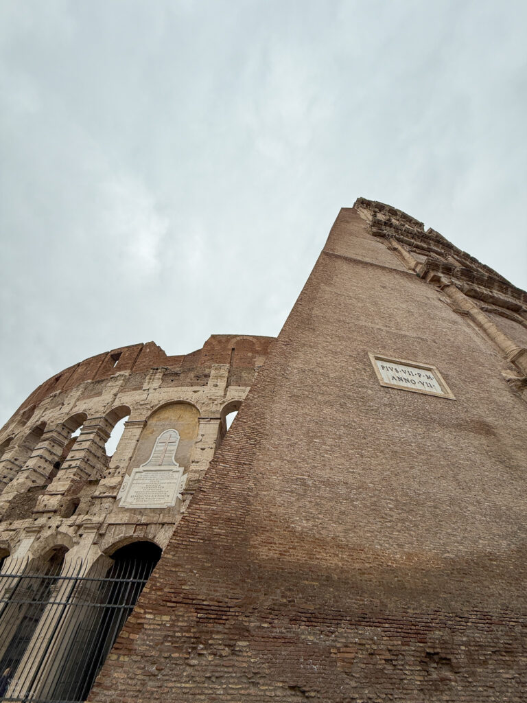 Looking up at the Colosseum
